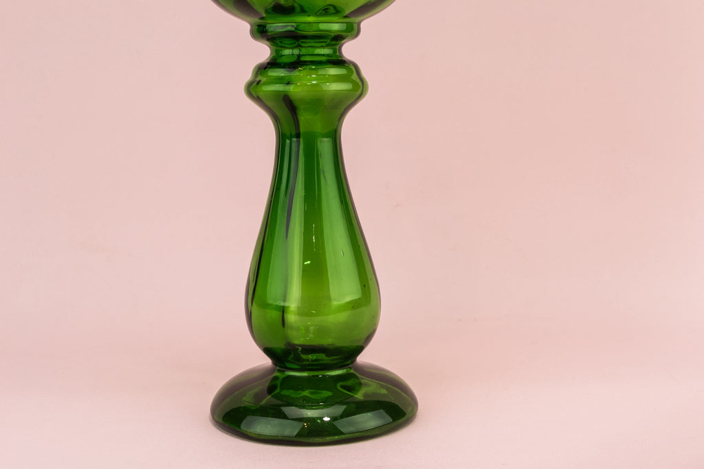 Green glass vase