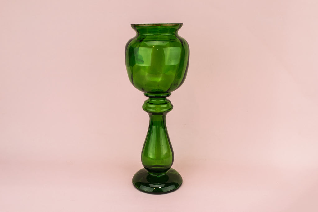 Green glass vase
