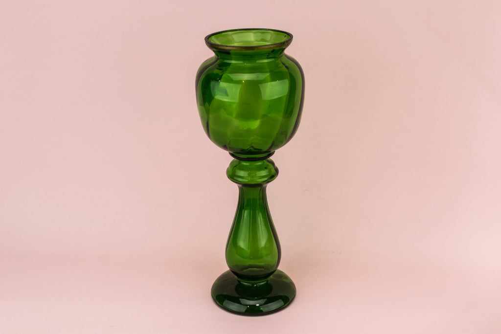 Green glass vase