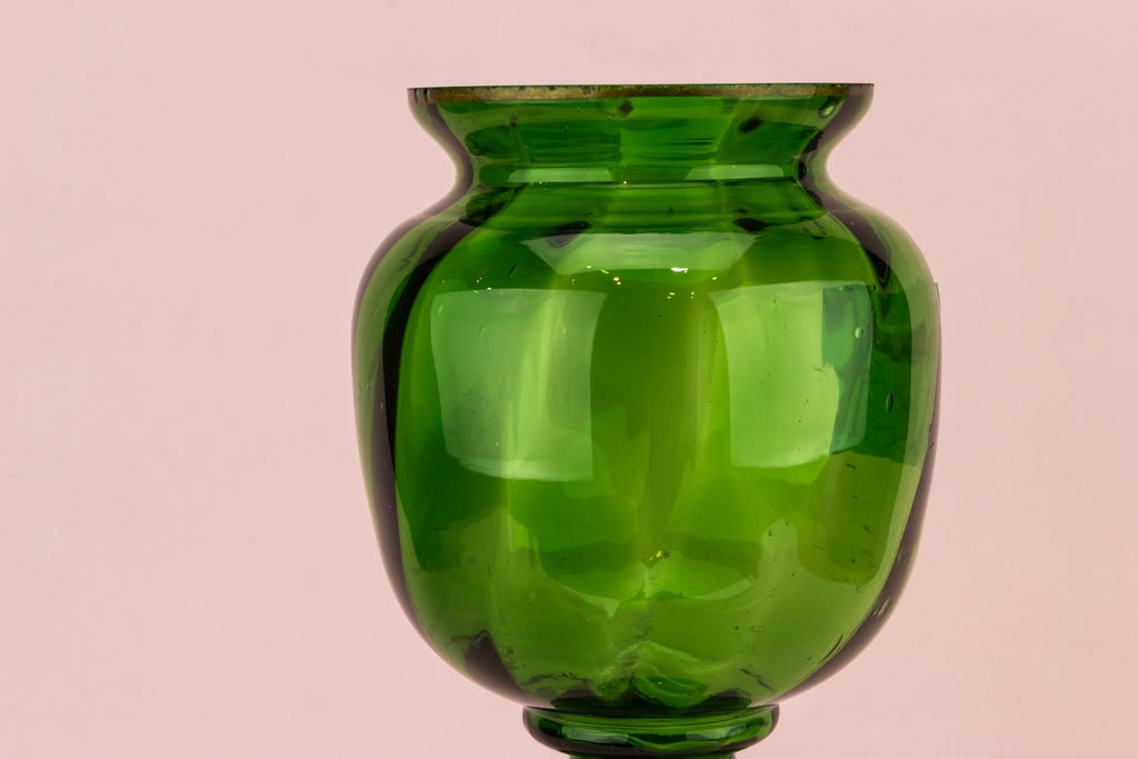 Green glass vase
