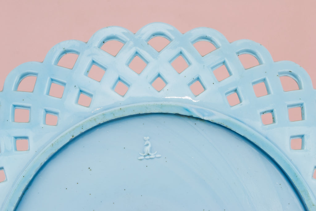 Blue glass serving plate