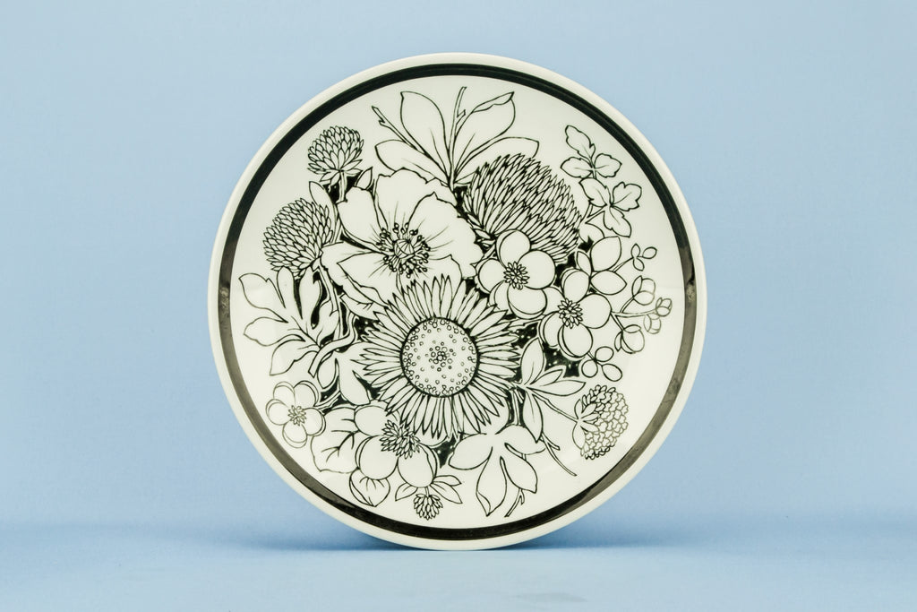 3 floral porcelain plates