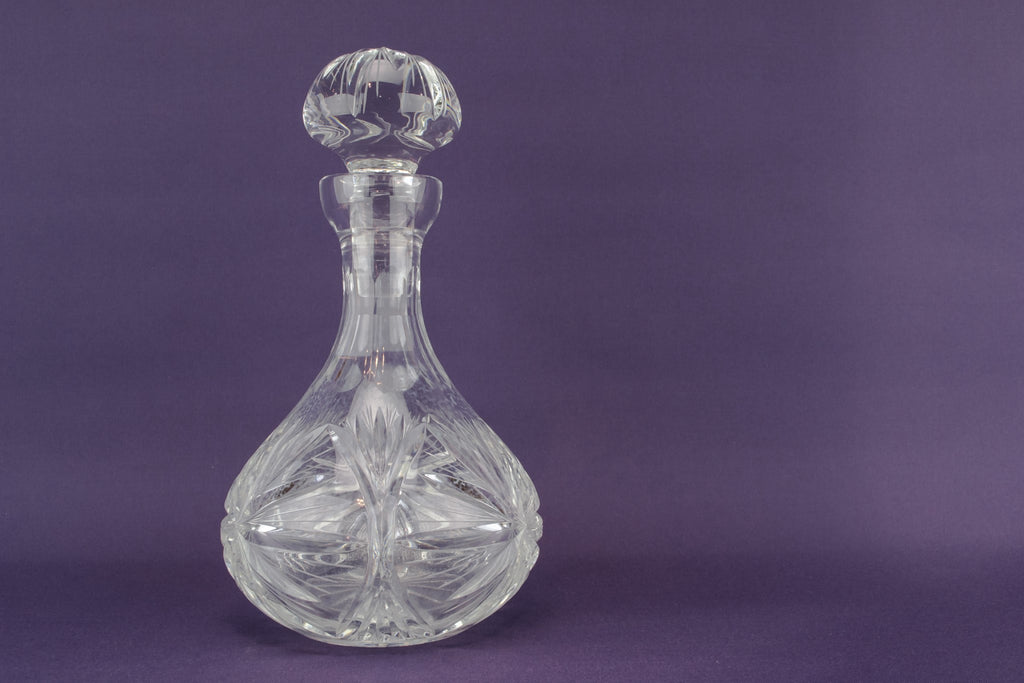 Pear cut glass decanter