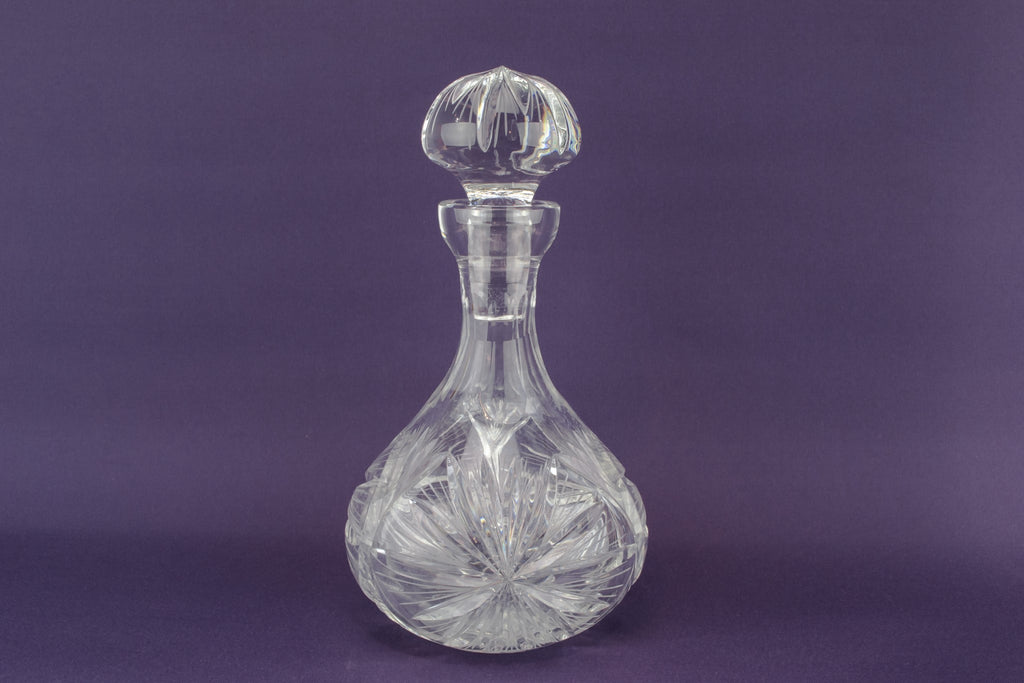 Pear cut glass decanter