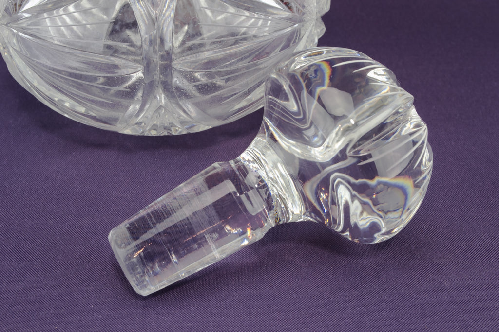 Pear cut glass decanter