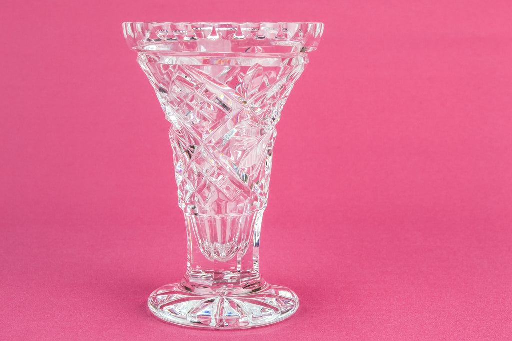 Cut glass small vase