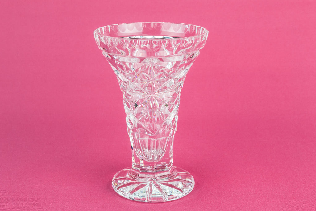 Cut glass small vase