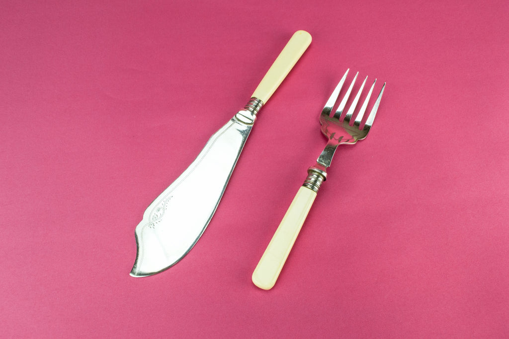 Large serving knife and fork
