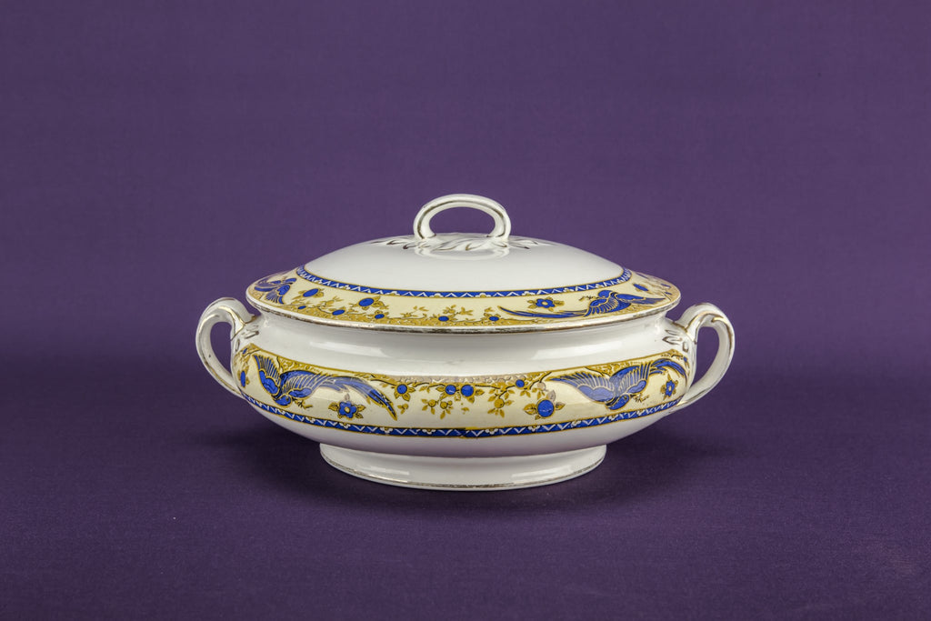 Blue and yellow tureen