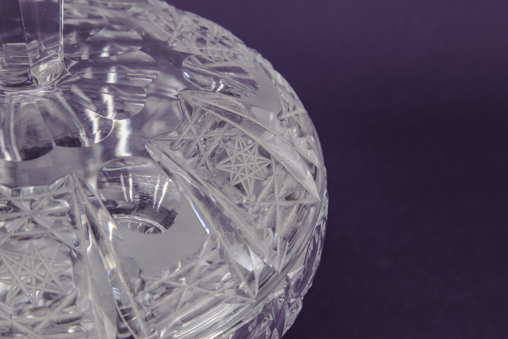 Cut crystal glass bowl