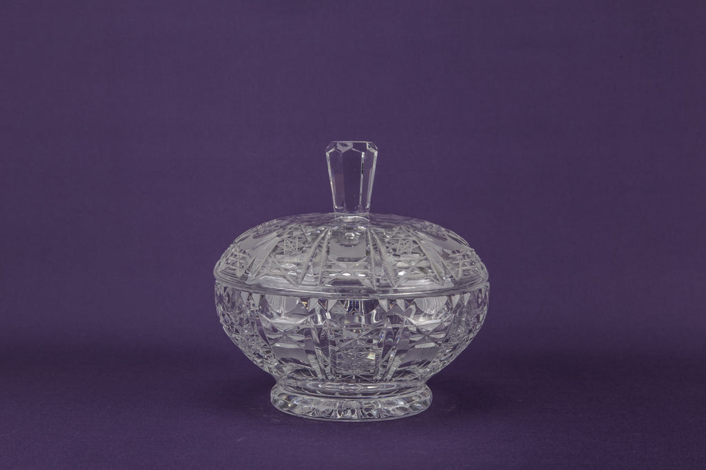 Cut crystal glass bowl