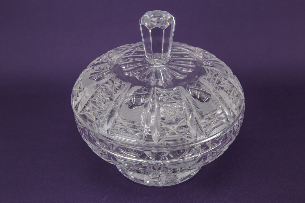 Cut crystal glass bowl