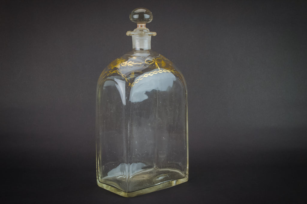Blown glass gilded decanter