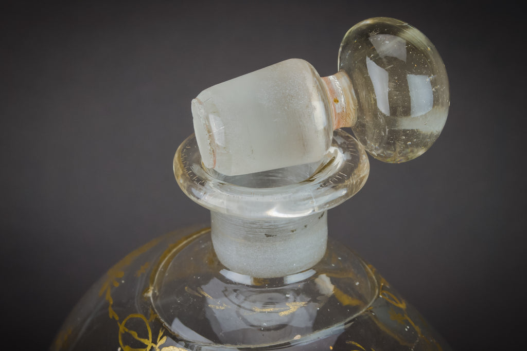 Blown glass gilded decanter