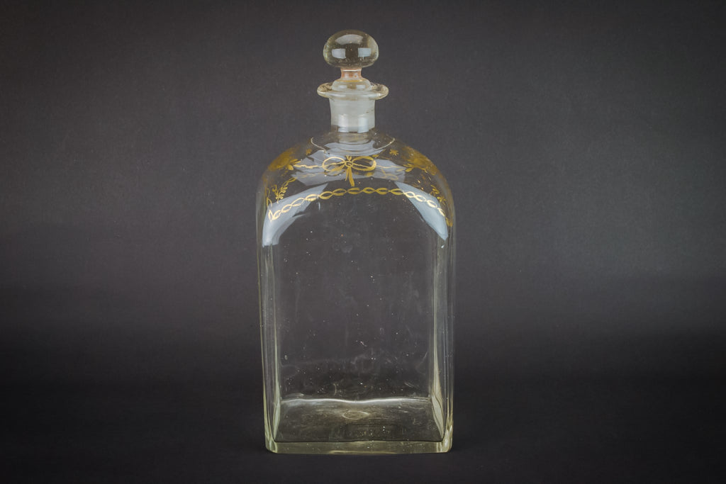 Blown glass gilded decanter