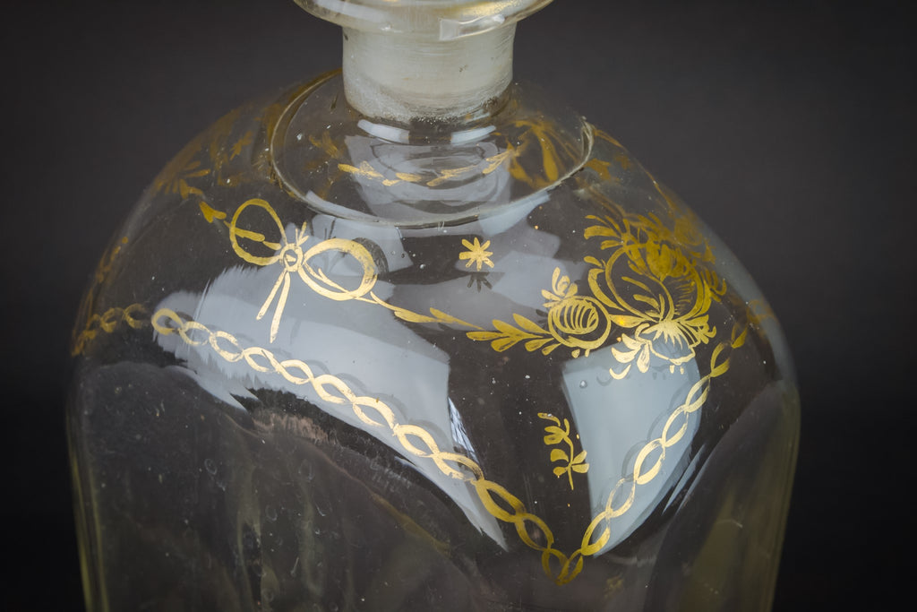 Blown glass gilded decanter