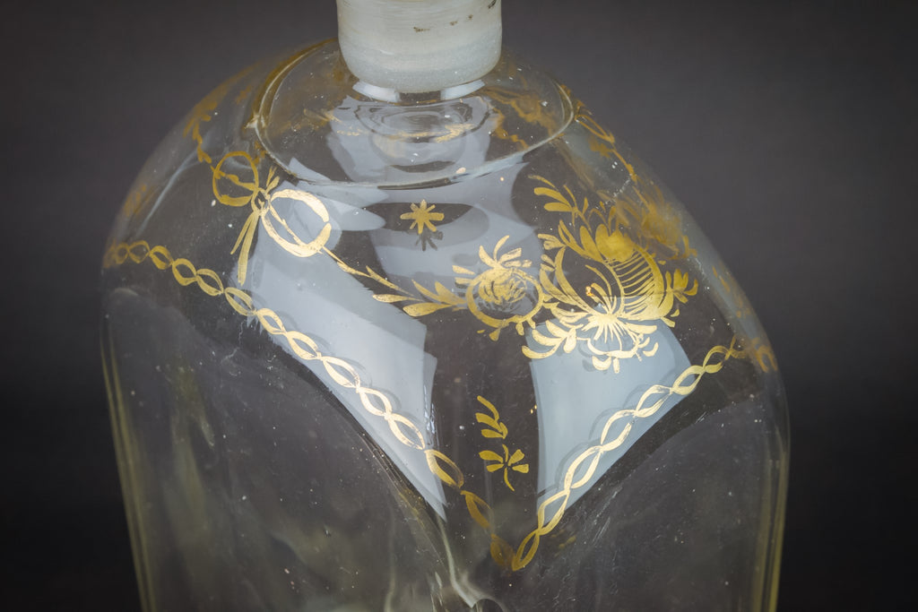 Blown glass gilded decanter