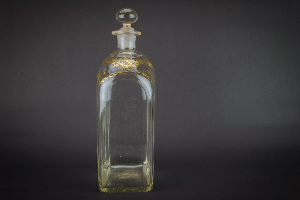 Blown glass gilded decanter