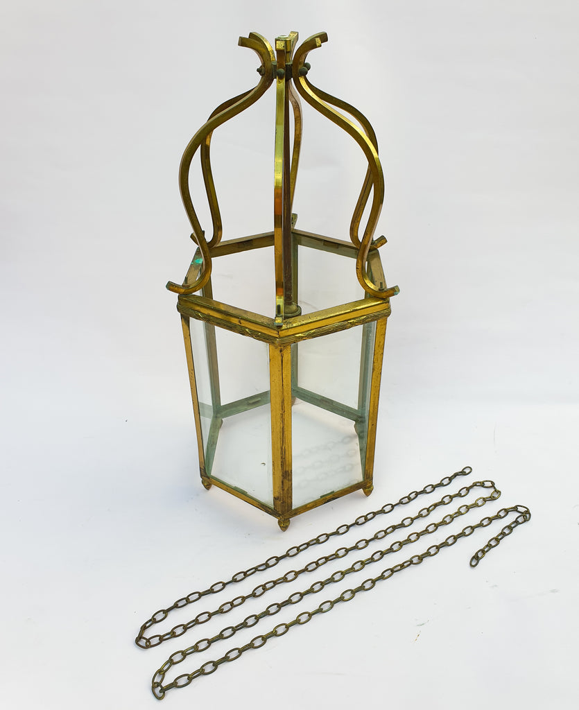 Hexagonal French Hanging Lantern, circa 1900