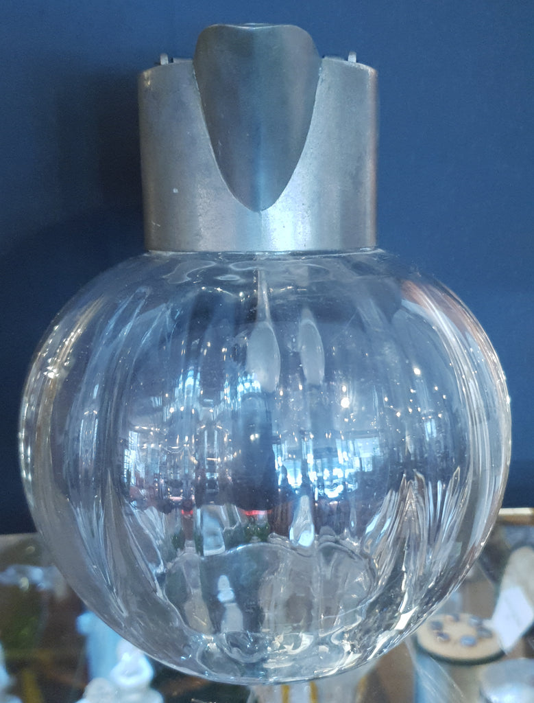 Antique Glass & Pewter Wine Jug 1880s
