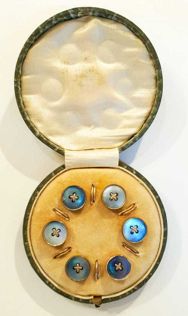 6 Antique Mother of Pearl Buttons, circa 1900