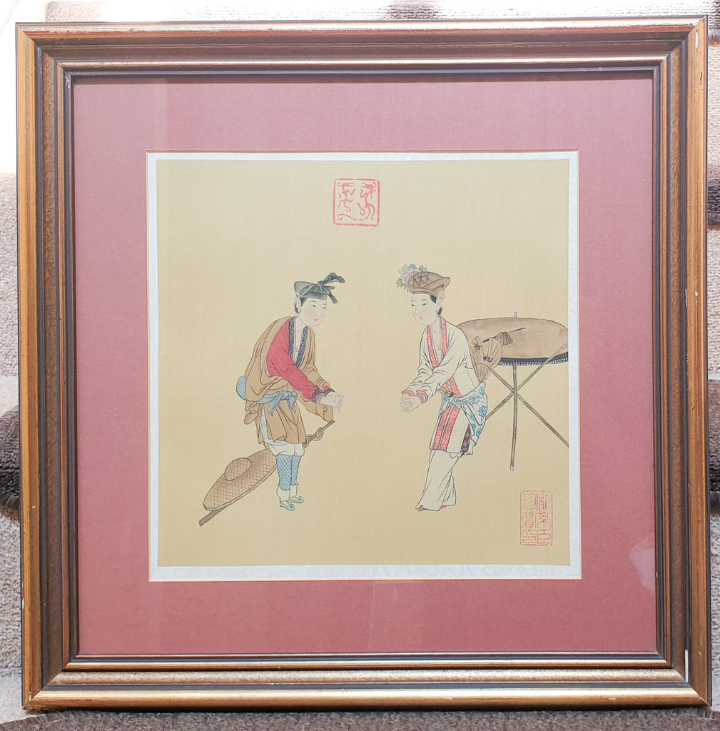 Chinese Silk Print of Two Ladies