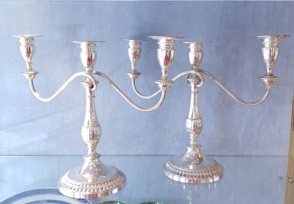 Two Large Vintage Candelabras Silver Plated by Viners