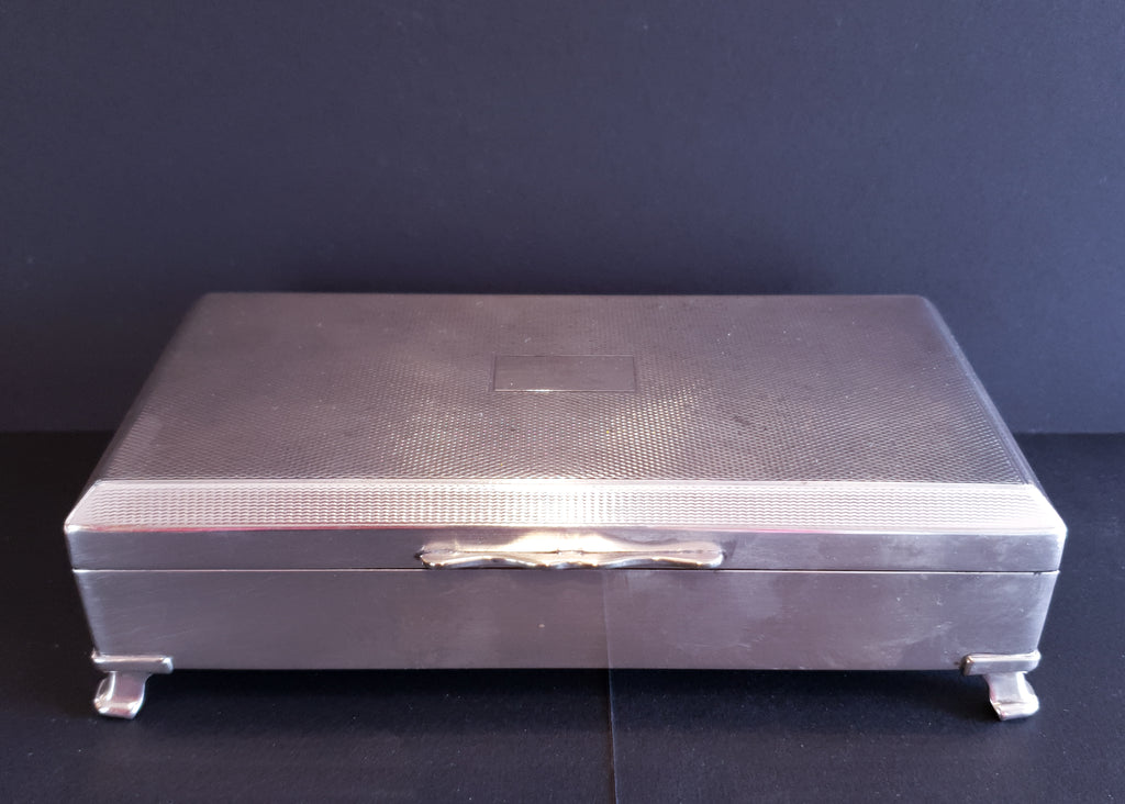 Vintage Silver Plated Jewellery Box Mid 20th Century
