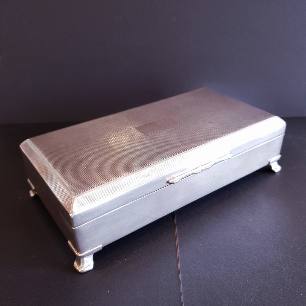 Vintage Silver Plated Jewellery Box Mid 20th Century