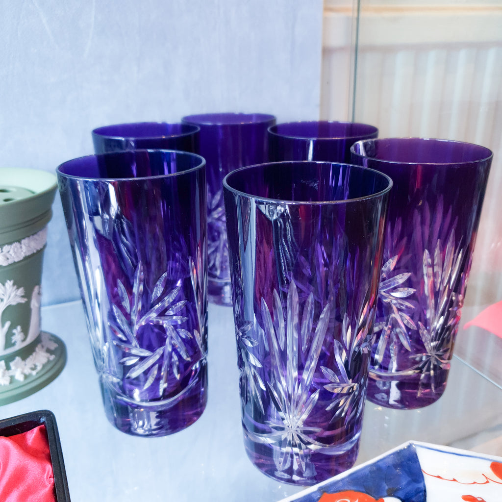 6 Amethyst Cocktail Glasses