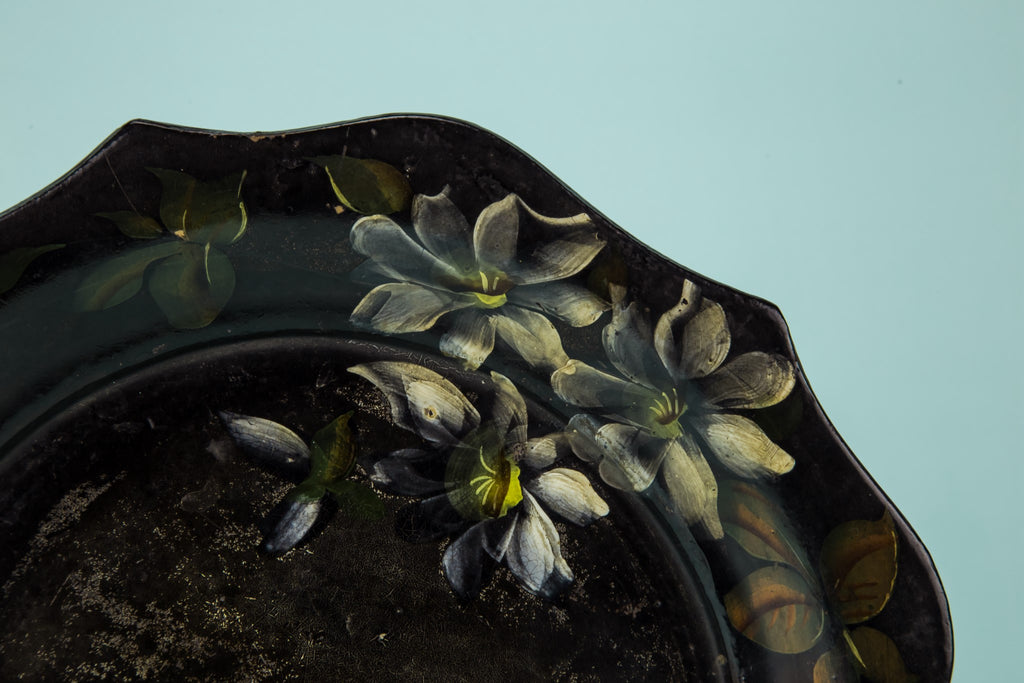 Floral papier mache bowl