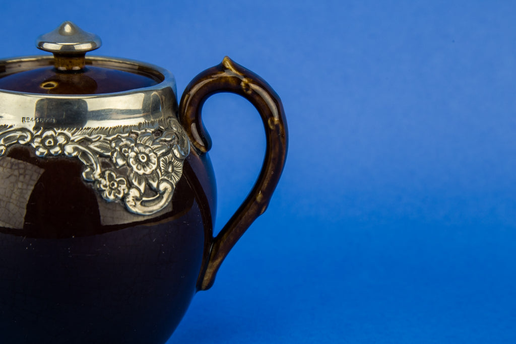 Silver mounted teapot