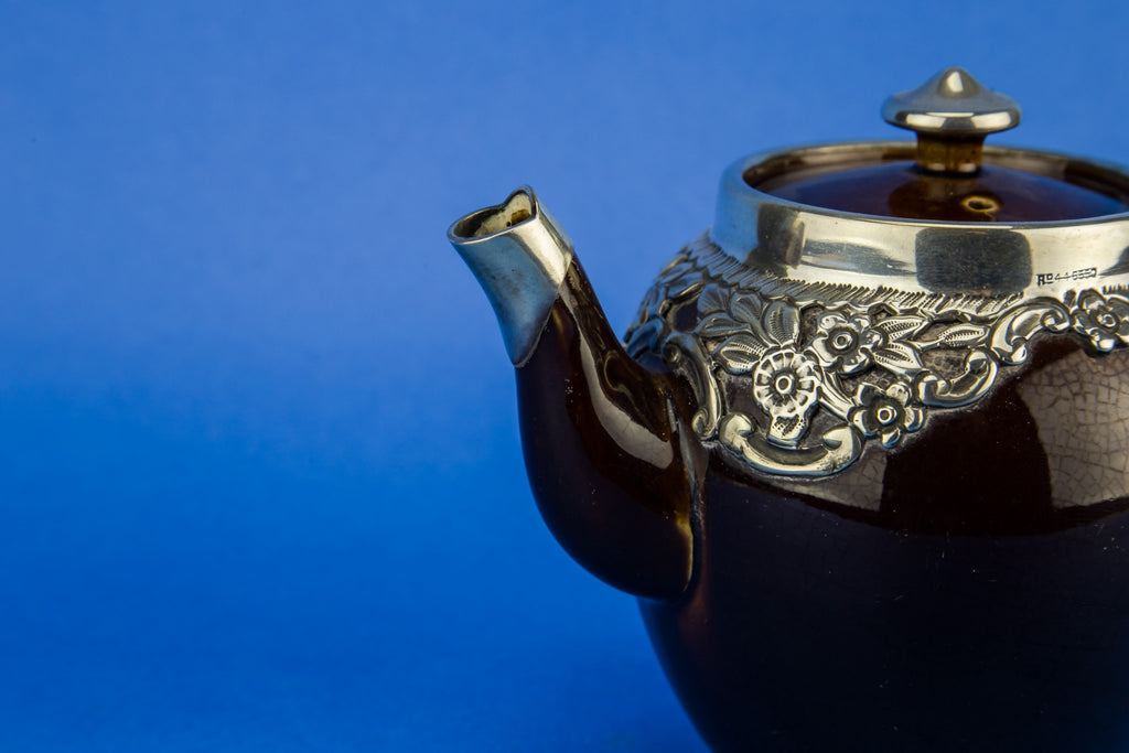 Silver mounted teapot