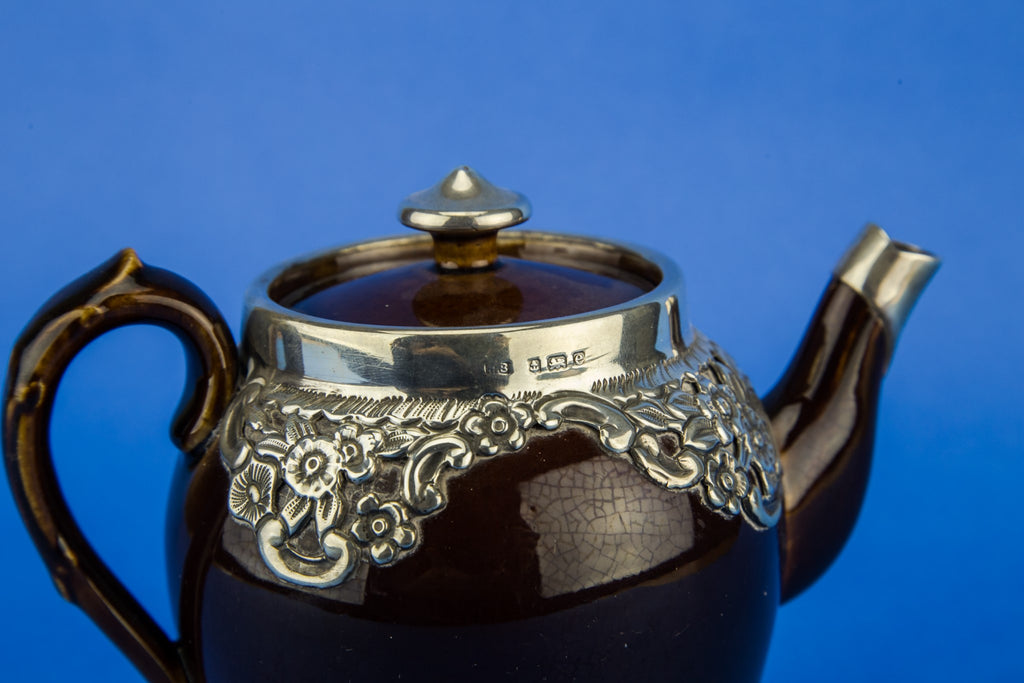 Silver mounted teapot