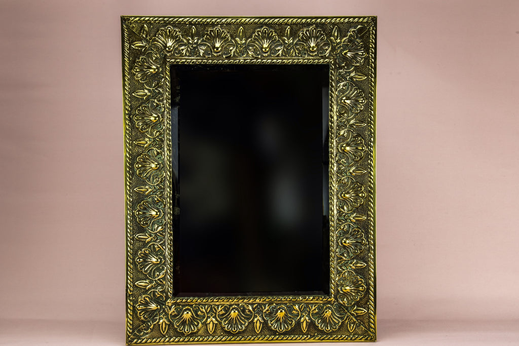 Wall brass framed mirror