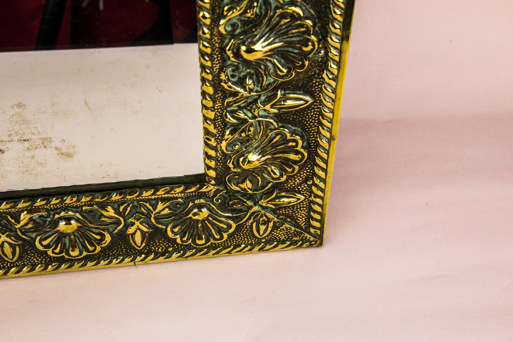 Wall brass framed mirror