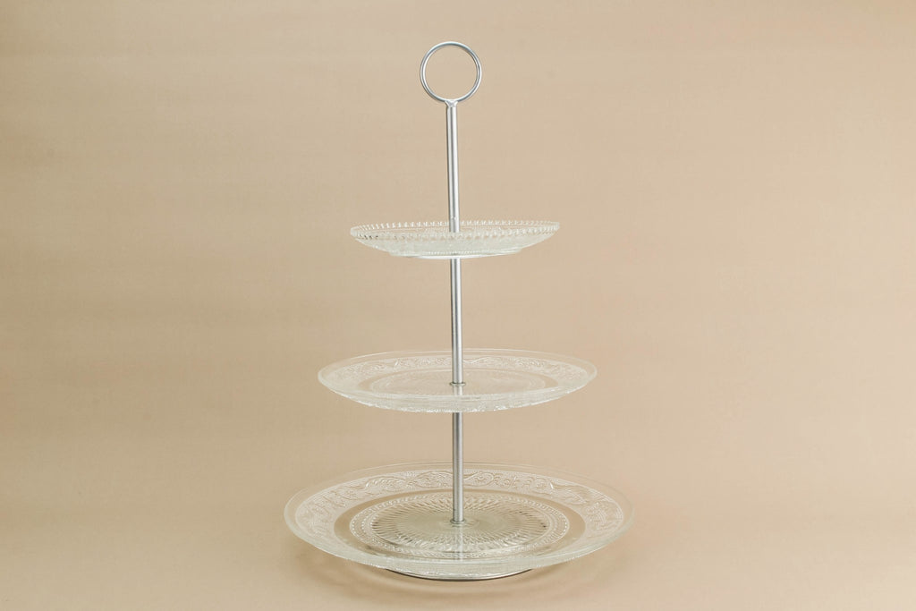 3 tier glass cake stand