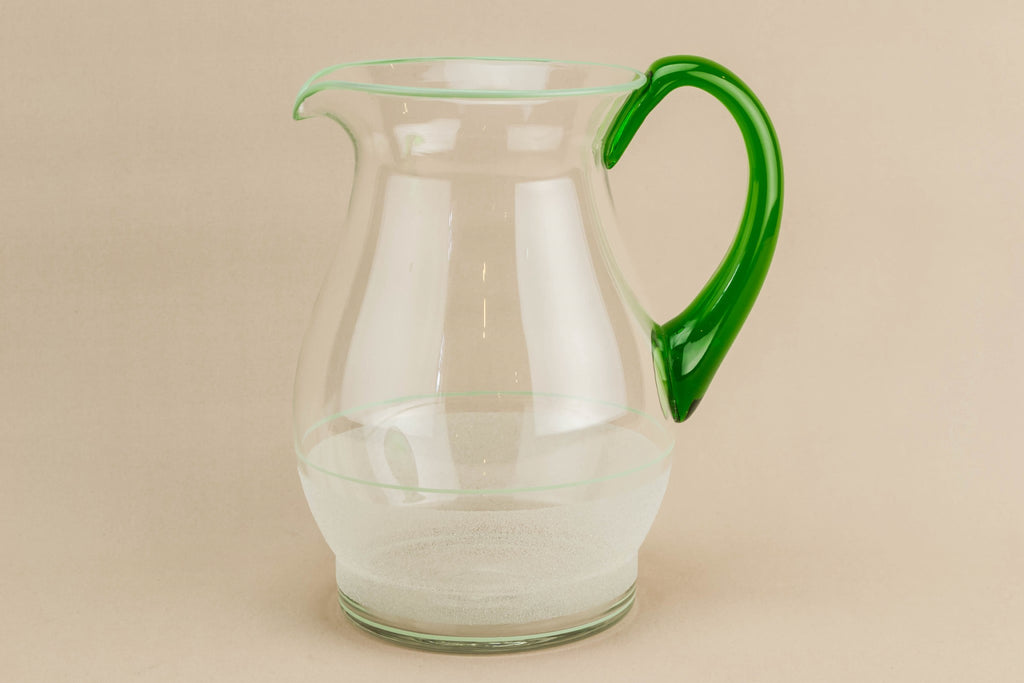 Green glass water jug