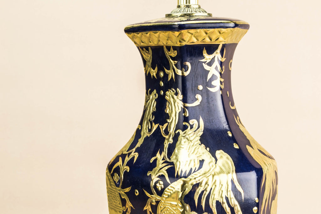 Blue and gold lamp