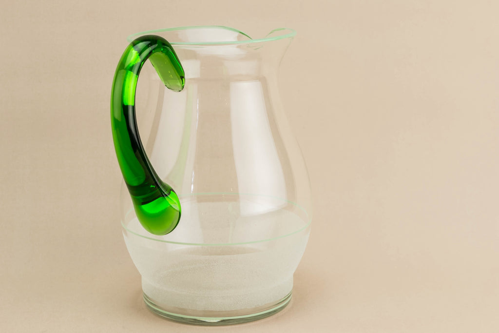 Green glass water jug