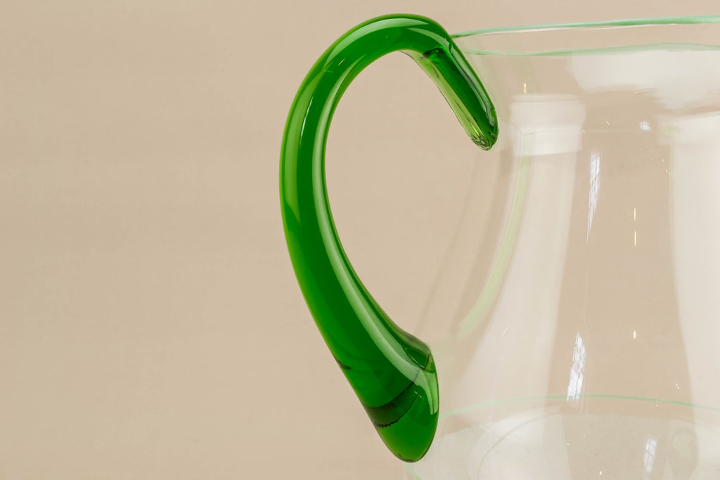Green glass water jug