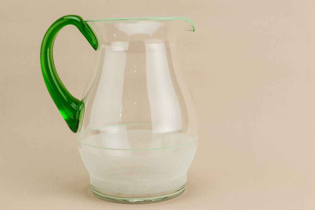 Green glass water jug