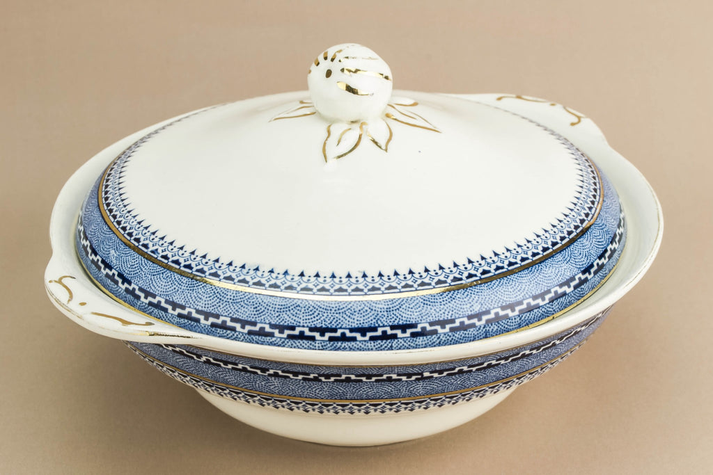 Blue ceramic tureen