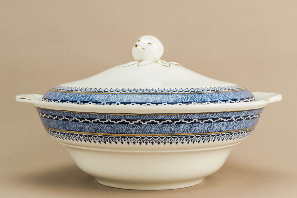 Blue ceramic tureen