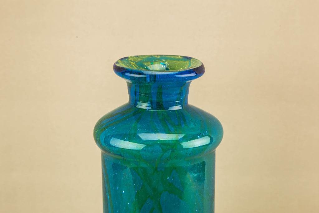Blue glass Mdina vase