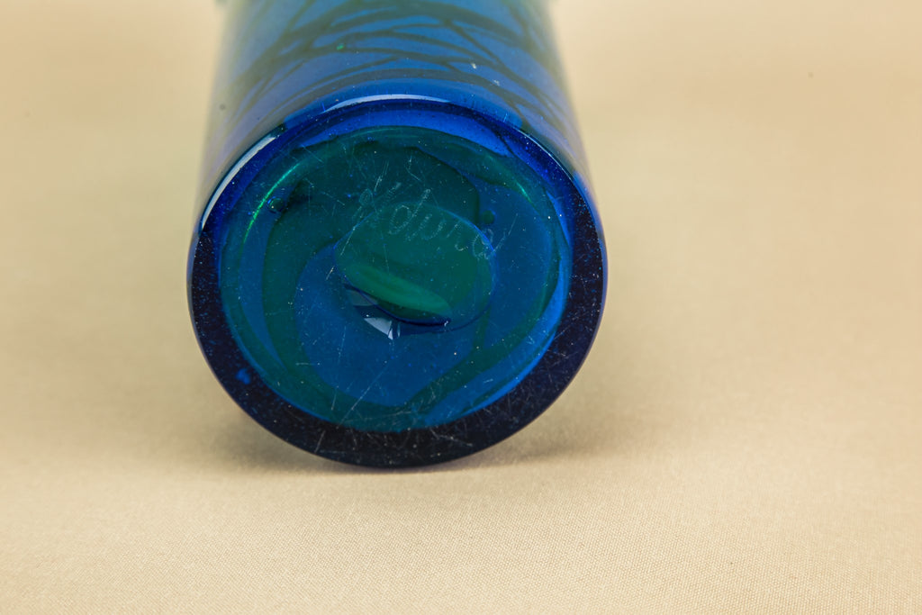 Blue glass Mdina vase