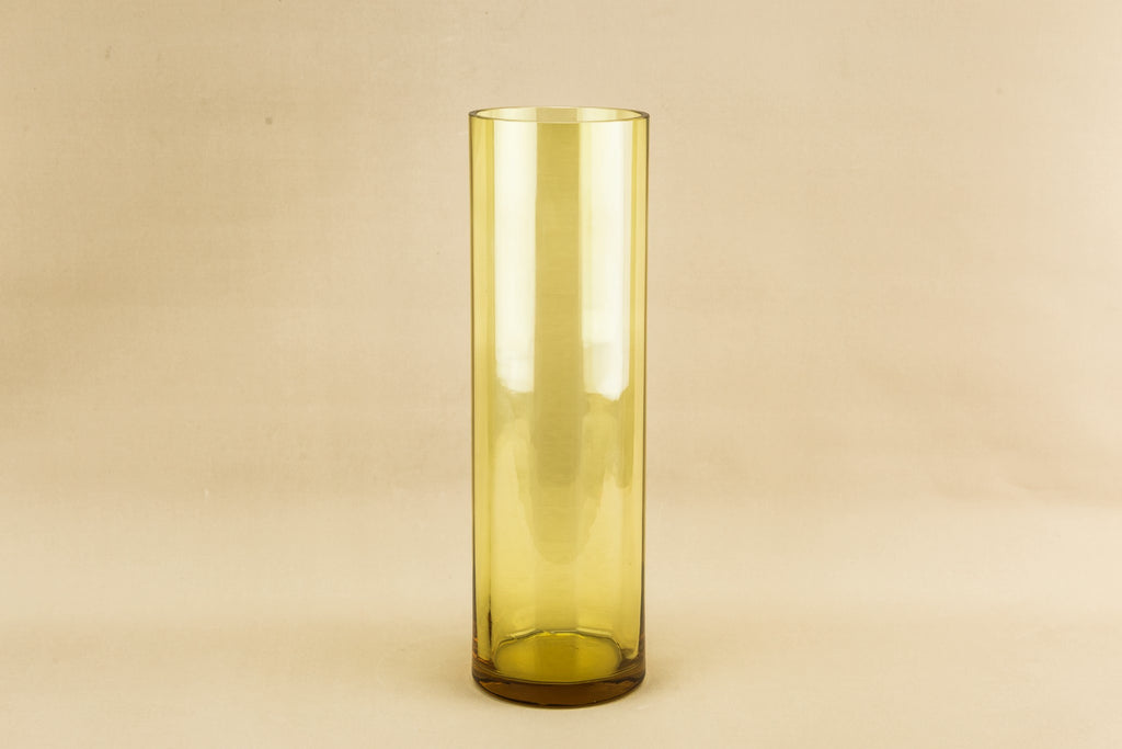 Tall amber glass vase