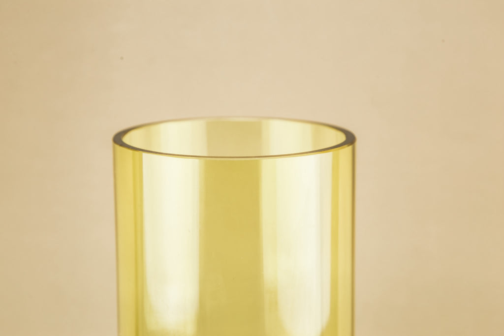 Tall amber glass vase