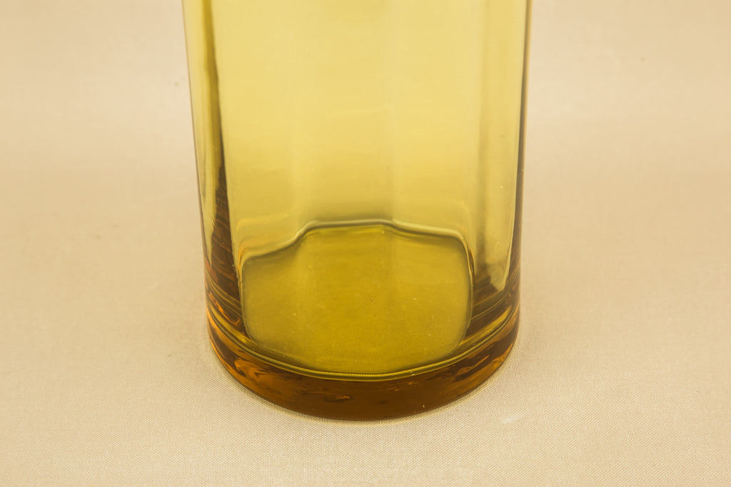 Tall amber glass vase