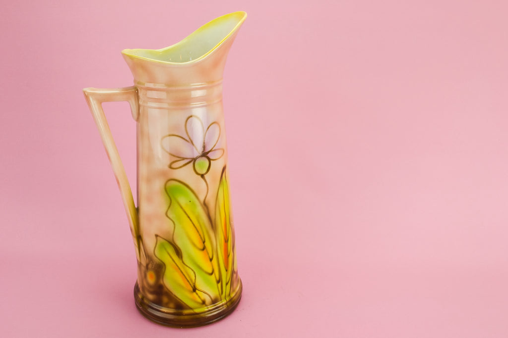 Floral ceramic water jug